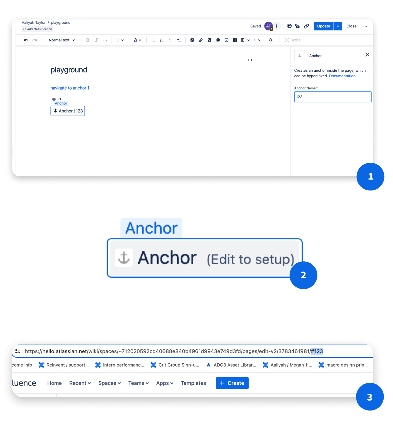 Exisiting anchor naming experience 